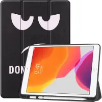 Mobigear Tri-Fold Pencilholder Bookcase voor Apple iPad 8 (2020) - Do Not Touch