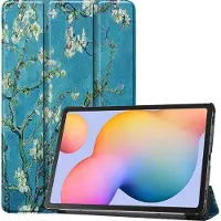 Mobigear Tri-Fold Bookcase voor Samsung Galaxy Tab S6 Lite - Amandelbloesem