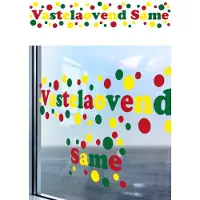 Partyxplosion Raamstickers Vasteloavend same | 91x38 cm (rood, geel en groen)
