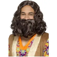 Smiffys Jippie jezus pruik en baard set