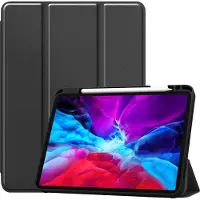 Mobigear Tri-Fold Pencilholder Bookcase voor Apple iPad Pro 12.9 (2020) - Zwart