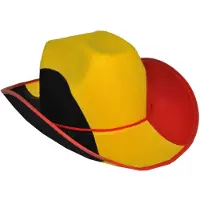 Funny fashion Cowboyhoed supporter Belgie - landen vlaggen verkleed feestartikelen - Verkleedhoofddeksels