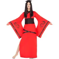 MOM China Dragon Woman Costume Rood M-L Kinderen