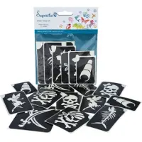 Superstar Glitter tattoo's sjablonen | 12 stuks | superstar | piraten (zwart en wit)