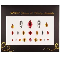 Pxp Gezichts steentjes large luxe r/w/g (rood zilver/wit en geel)