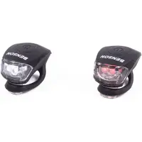 Benson Siliconen Fietslamp LED Zwart - 2 Delig