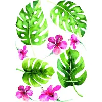 DOBENO Crearreda Muursticker Tropical Junior Groen/roze 9 Stuks