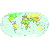 DOBENO Crearreda Muursticker Political Map 47 X 67 Cm Blauw