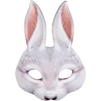 Boland demi-masque lapin photoréaliste gris adulte - 56734
