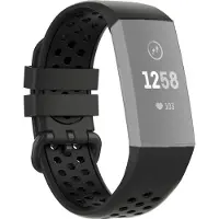 Mobigear Active Siliconen Bandje voor Fitbit Charge 4 - Zwart