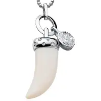 Zinzi zih567 - Zilveren hanger tand - Wit