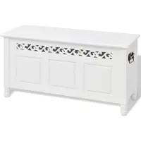 vidaXL Opbergbankje barokstijl MDF wit