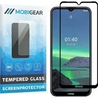 Mobigear Screenprotector geschikt voor Nokia 1.4 Glazen | Premium Screenprotector - Case Friendly - Zwart