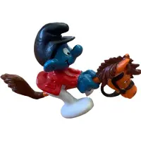 Schleich Smurf met Stokpaard / speelfiguur - en de smurfen - Speelfiguurtje - 40214
