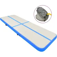 vidaXL Gymnastiekmat met pomp opblaasbaar 500x100x20 cm PVC blauw