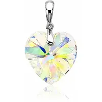 Zinzi zilveren hart hanger Swarovski wit ZIH903