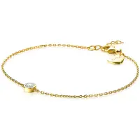 Zinzi zilveren armband 14K geel verguld rond wit ZIA1393Y