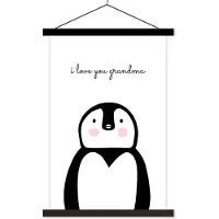 MuchoWow Een geschenk voor grootmoeder met Moederdag i love you grandma wit textielposter schoolplaat 120x180 cm - Foto print op textielposter (wanddecoratie woonkamer/slaapkamer) XXL / Groot formaat!