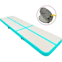 vidaXL Gymnastiekmat met pomp opblaasbaar 600x100x20 cm PVC groen