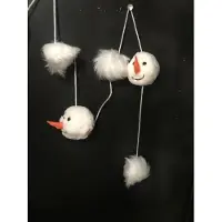 Christmas House Sneeuwman guirlande slinger 1.4cm met sneeuwvlokken en sneeuwmannen