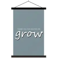 MuchoWow Presentje voor Moederdag thank you for helping me grow – grijs textielposter schoolplaat 60x90 cm - Foto print op textielposter (wanddecoratie woonkamer/slaapkamer)
