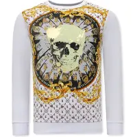 Tony Backer Sweater Tony Backer Print Skull Strass heren EU XL