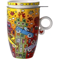 Goebel - James Rizzi | Thee Mok Not Getting Around the Traffic | Beker - porselein - 450ml