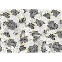 Consalnet Fotobehang Bloemen Rozen XXL – posterbehang – 368 x 254 cm - Zwart Wit