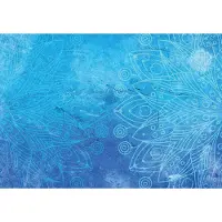 Consalnet Fotobehang Muur met Bloemen XXL – posterbehang - 368 x 254 cm – blauw – bloemen