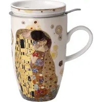 Goebel - Gustav Klimt | Thee Mok De Kus | Beker - porselein - 450ml - met echt goud