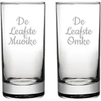 Fusion Gegraveerde longdrinkglas 28,5cl De Leafste Muoike-De Leafste Omke