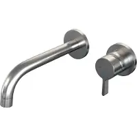 Brauer Brushed Edition inbouw wastafelmengkraan met gebogen uitloop en rozetten model E1 RVS geborsteld PVD