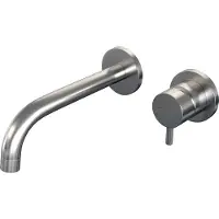 Brauer Brushed Edition inbouw wastafelmengkraan met gebogen uitloop en rozetten model B1 RVS geborsteld PVD