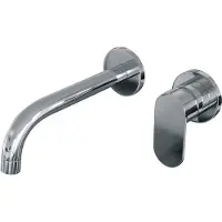 Brauer Chrome Edition ColdStart wastafelkraan inbouw gebogen uitloop en rozetten model C1 chroom