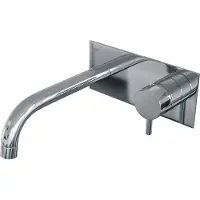 Brauer Chrome Edition ColdStart wastafelkraan inbouw gebogen uitloop met achterplaat model B1 chroom