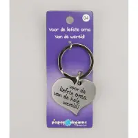 Paper Dreams Sleutelhanger metal hart oma (rvs)