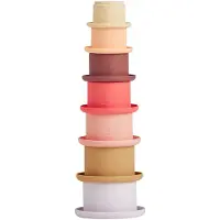 OYOY Stapelbare Becher - Tawa Silikon - Cherry Red/Vanilla - - One Size - Bauklötze