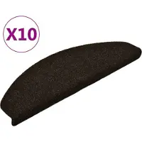 vidaXL Trapmatten Zelfklevend 10 st 65x21x4 cm Donkerbruin Halfrond Groot