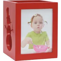 Deknudt Frames theelichthouder S67HE4 E2B - rood - sneeuwman - 6x7 cm