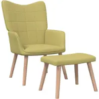 vidaXL Relaxstoel met voetenbank stof groen