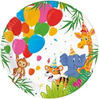 Globos Nordic Vegaoo - 8 kartonnen borden jungle ballonnen 20 cm dieren