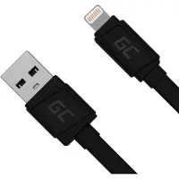 Green Cell GCmatte Lightning Flat Kabel 25 cm Met fast charging Apple 2.4A