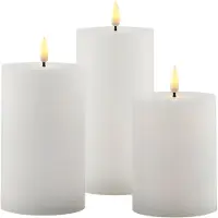 Sirius Home Sille Rechargeable Pillar Candles - Lot de 3 White