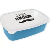 MuchoWow Broodtrommel Blauw - Lunchbox - Brooddoos - Spreuken - Grote broer - Quotes - Broer - Broers - 18x12x6 cm - Kinderen - Jongen