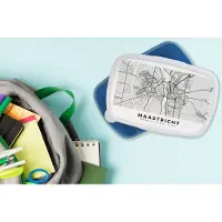 MuchoWow Broodtrommel Blauw - Lunchbox - Brooddoos - Kaart - Maastricht - Nederland - 18x12x6 cm - Kinderen - Jongen