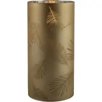 Peha 1x stuks luxe led kaarsen in goud bladeren glas D7 x H15 cm - Woondecoratie - Elektrische kaarsen