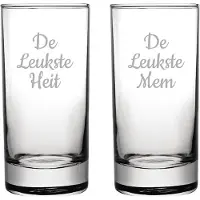 Fusion Gegraveerde longdrinkglas 28,5cl De Leukste Mem-De Leukste Heit