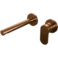 Brauer Copper Edition inbouw wastafelmengkraan met rechte uitloop en rozetten model C1 koper geborsteld PVD