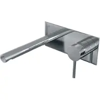 Brauer Chrome Edition inbouw wastafelmengkraan met rechte uitloop en afdekplaat model A1 chroom