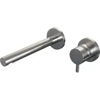 Brauer Brushed Edition inbouw wastafelmengkraan met rechte uitloop en rozetten model B1 RVS geborsteld PVD